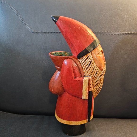 Vintage Old Carved Wood Painted Folk Art Tales Elf Santa Claus Denmark Germany - Picture 6 of 16